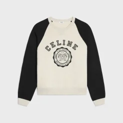 celine blason loose sweatshirt in cotton fleece