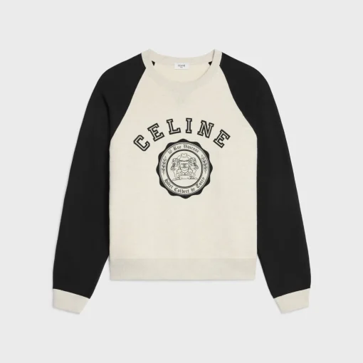 celine blason loose sweatshirt in cotton fleece