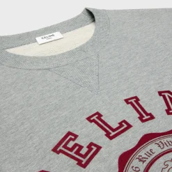 celine blason loose sweatshirt in cotton fleece