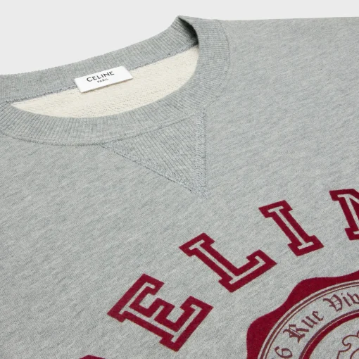 celine blason loose sweatshirt in cotton fleece