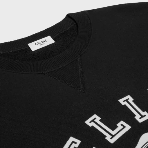 celine blason loose sweatshirt in cotton fleece