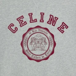 celine blason loose sweatshirt in cotton fleece