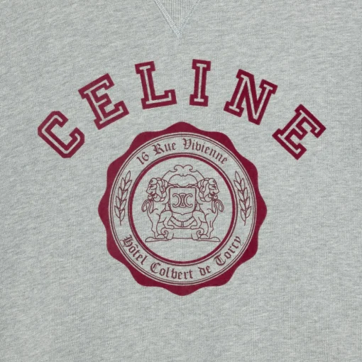 celine blason loose sweatshirt in cotton fleece