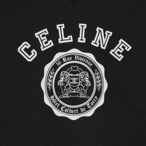 celine blason loose sweatshirt in cotton fleece