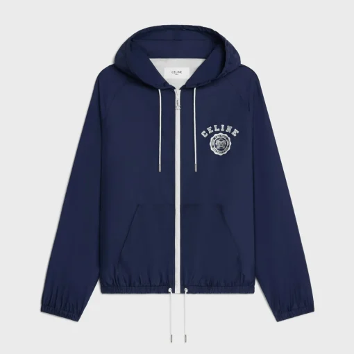 celine blason windbreaker in lightweight nylon