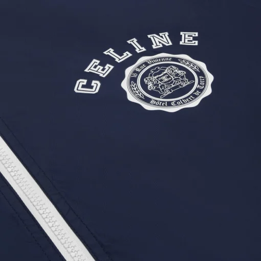 celine blason windbreaker in lightweight nylon