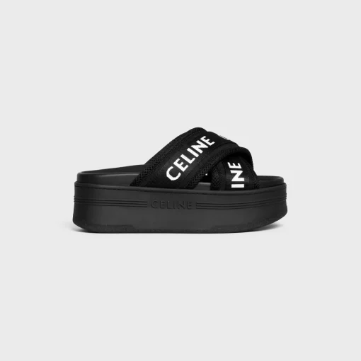 CELINE BLOCK SLIDE in MESH & TEXTILE