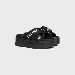 CELINE BLOCK SLIDE in MESH & TEXTILE