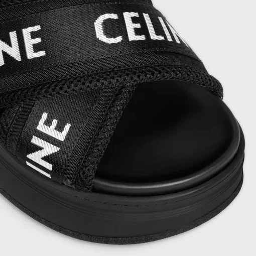 CELINE BLOCK SLIDE in MESH & TEXTILE