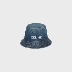 celine bucket hat in union wash denim