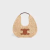celine classic panier HOBO BAG in Raffia and Calfskin