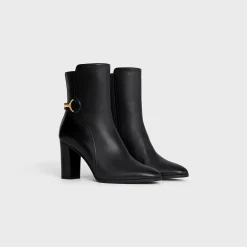 CELINE CLAUDE MID BOOT WITH TRIOMPHE SPUR in CALFSKIN