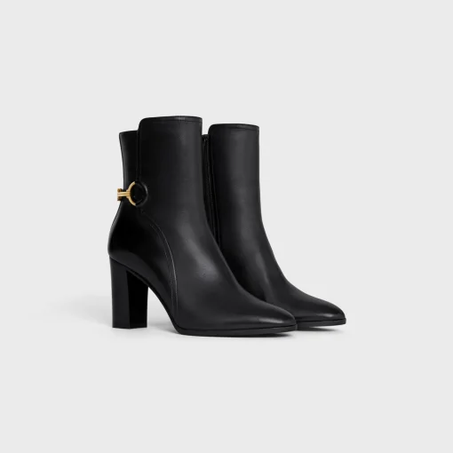 CELINE CLAUDE MID BOOT WITH TRIOMPHE SPUR in CALFSKIN