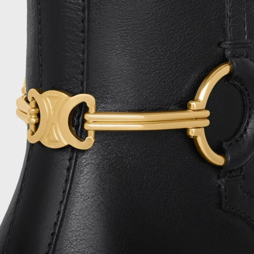 CELINE CLAUDE MID BOOT WITH TRIOMPHE SPUR in CALFSKIN
