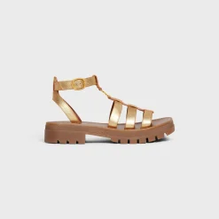 CELINE CLEA TRIOMPHE GLADIATOR SANDAL in Metalized Calfskin