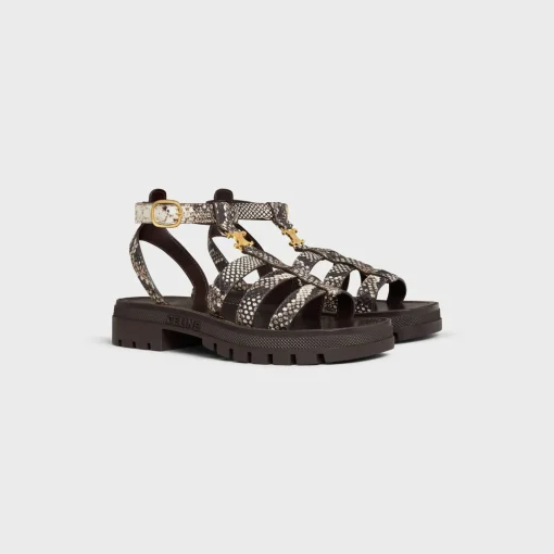CELINE CLEA TRIOMPHE GLADIATOR SANDAL in Python Stamped Goatskin