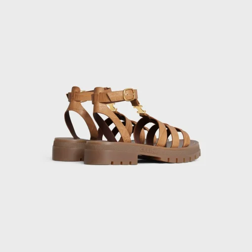 CELINE CLEA TRIOMPHE GLADIATOR SANDAL in CROCODILE STAMPED CALFSKIN