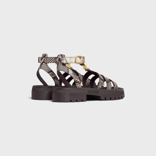 CELINE CLEA TRIOMPHE GLADIATOR SANDAL in Python Stamped Goatskin