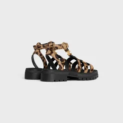 CELINE CLEA TRIOMPHE GLADIATOR SANDAL in LEOPARD PRINTED HAIRY CALFSKIN