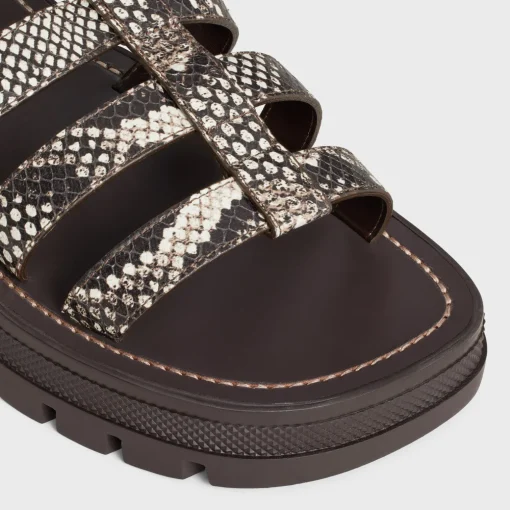 CELINE CLEA TRIOMPHE GLADIATOR SANDAL in Python Stamped Goatskin