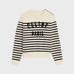 celine crew neck marinière sweater in cotton