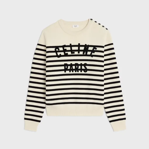 celine crew neck marinière sweater in cotton