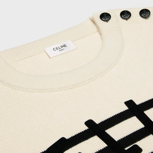celine crew neck marinière sweater in cotton