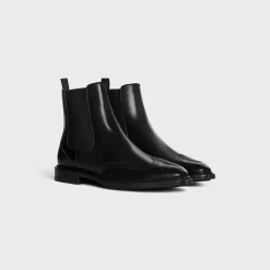 CELINE DONAVAN CHELSEA BOOT WITH BROGUES in POLISHED BULL
