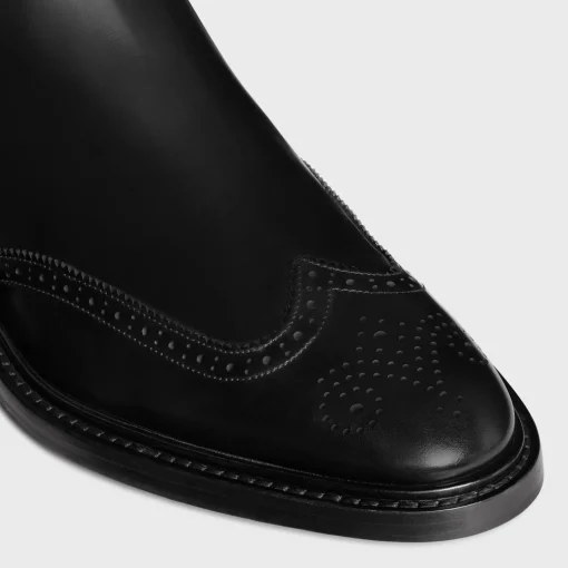 CELINE DONAVAN CHELSEA BOOT WITH BROGUES in POLISHED BULL
