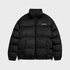 celine down jacket in triomphe nylon jacquard
