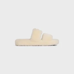 CELINE FUR SLIDES TRIOMPHE in Shearling