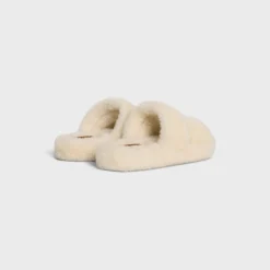 CELINE FUR SLIDES TRIOMPHE in Shearling