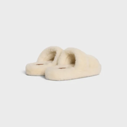 CELINE FUR SLIDES TRIOMPHE in Shearling