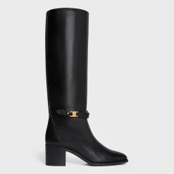CELINE GARANCE TRIOMPHE STRAP HIGH BOOT in CALFSKIN