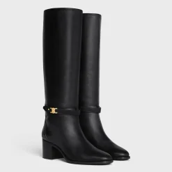 CELINE GARANCE TRIOMPHE STRAP HIGH BOOT in CALFSKIN