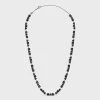 Celine Geometric Necklace in Brass with Old Rhodium Finish and Strass