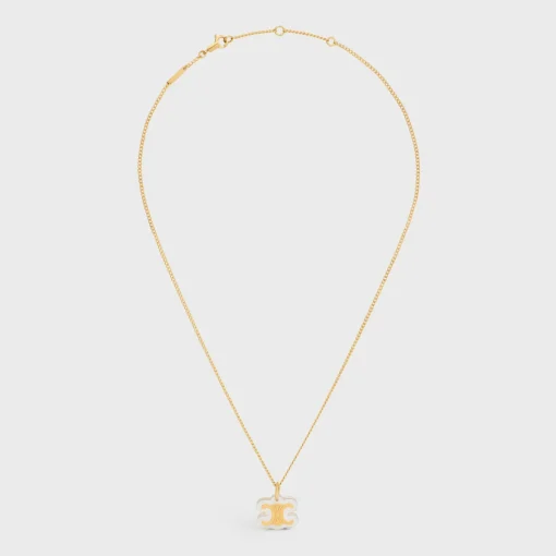 Celine Glaçon Necklace in Brass with Gold finish and Resin
