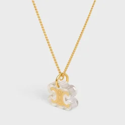 Celine Glaçon Necklace in Brass with Gold finish and Resin
