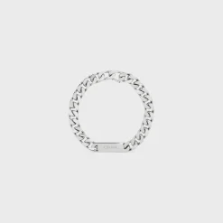 Celine Gourmette Bracelet in Brass with Rhodium Finish