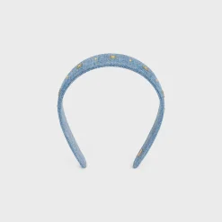 Celine Headband in Cotton and Brass with Gold Finish