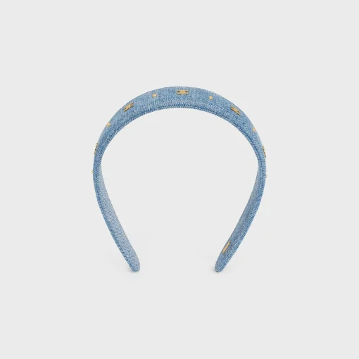 Celine Headband in Cotton and Brass with Gold Finish