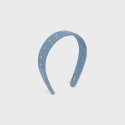 Celine Headband in Cotton and Brass with Gold Finish