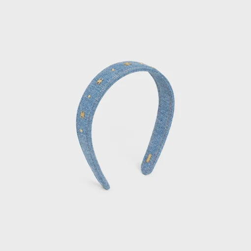 Celine Headband in Cotton and Brass with Gold Finish
