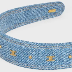 Celine Headband in Cotton and Brass with Gold Finish
