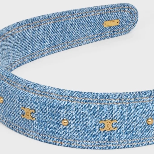 Celine Headband in Cotton and Brass with Gold Finish