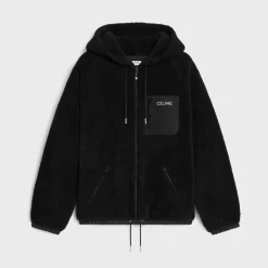 celine hooded jacket in jersey fleece
