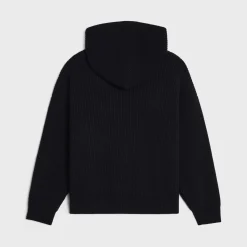 celine hooded sweater in ribbed wool