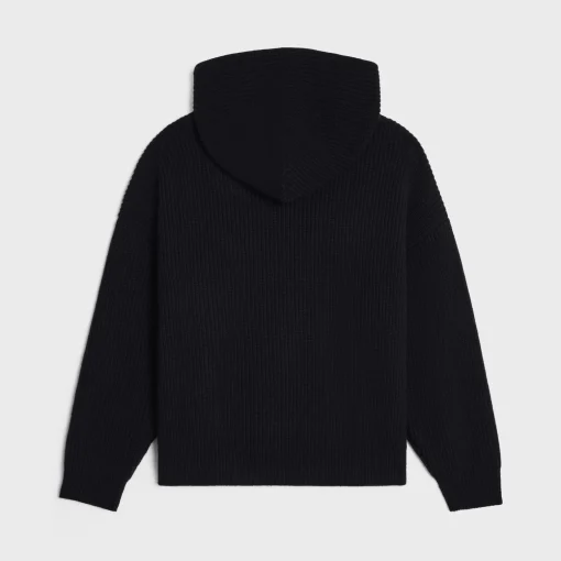 celine hooded sweater in ribbed wool
