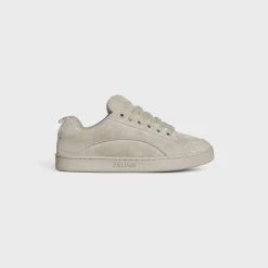 CELINE HUNTINGTON LOW LACE-UP SNEAKER in SUEDE CALFSKIN AND MESH