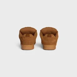 CELINE HUNTINGTON LOW LACE-UP SNEAKER in SUEDE CALFSKIN AND MESH